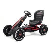 Vrooomy Kart Abarth pour enfants (3 à 7 ans) – avec pneus en caoutchouc EVA, siège réglable et frein à main – Kart à pédales pour enfants – Noir