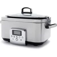 Greenpan Cuiseur lent en acier inoxydable, Cuiseur vapeur + cuiseur à riz, Argent, Noir
