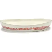 Serax Feast Plat de Service M White|Red Stripes