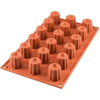 Silikomart Moule en silicone 18 mini canelés 35 cm - - Orange - Silicone