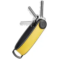 OrbitKey Hommes, Porte-clés, Porte-clés en cuir hybride - Jaune solaire, Jaune