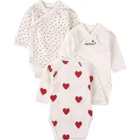 Petit Bateau Barboteuse / body rouge / blanc naturel