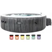 Intex PureSpa Greywood Bubble Deluxe 6 pers. + Aquatural Cristaux d'Arôme 6 x 350g