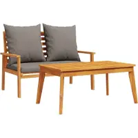 vidaXL Ensemble de canapé de jardin avec coussins en bois massif d'acacia