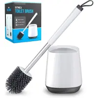 Strex Toilet Brush Silicone with Holder - Quick-drying, Hygienic & Antibacterial Action - Toilet Brush - Toilet Brush Holder