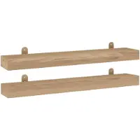 vidaXL Étagères murales 2 pcs 90x15x4 cm bois de teck massif