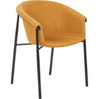 Beliani Lot de 2 chaises de salle à manger rembourrées en tissu orange rond, design moderne contemporain, sièges de salle à manger