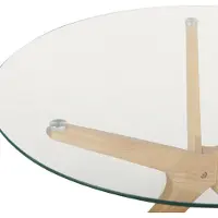 Beliani Lumarko Light Wood Valley Glass Coffee Table