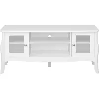 Ebuy24 Baroque table TV 2 portes 1 tablette blanc.