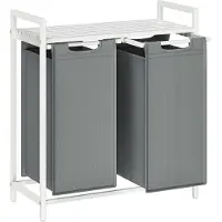 OEM Lave-linge à double cuve – Sèche-linge avec paniers amovibles – Blanc – 2 x 46 L