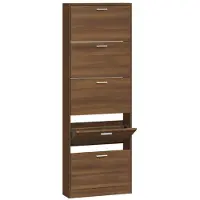 vidaXL Armoire à chaussures Chêne marron 59x17x169cm Bois d'ingénierie