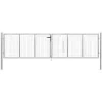 vidaXL Portail de jardin en acier galvanisé 400 x 100 cm argenté