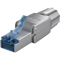 Goobay 65939 CAT 6A connecteur RJ45 à confectionner en champ, blindé STP - pour diamètre de câble de 5,0 à 8,5 mm, avec capuchon à visser, montage LSA sans outils
