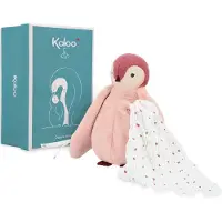 Kaloo Doudou pingouin rose avec foulard - peluche cadeau bébé