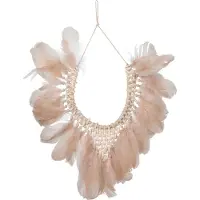 J-Line Collier J-Line 2 Plumes Coquillages Boho Saumon