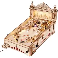 Robotime ROKR Puzzle 3D en bois, Jeu de flipper - 27,5 x 27,5 x 47,5 Cm - 1 Pièce, décoration à la maison, décoration d’étagère,Cadeaux artisanaux pour adultes et adolescents,Jouets éducatifs