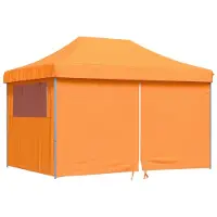 vidaXL Tente de réception pliable Pop-Up avec 4 panneaux latéraux Orange