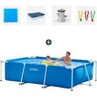 OEM Piscine pour enfants - Kit complet - 260 x 160 x 65 cm - Avec panneaux de piscine - Auvent - Pompe de filtration - Plongeoir