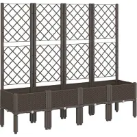 vidaXL Jardinière avec treillis marron 160x40x142 cm PP