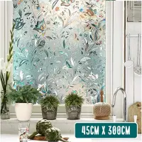Homewell Film pour fenêtre HR++ 45x300cm - Solaire et isolant - Statique - Fleurs arc-en-ciel