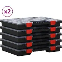 vidaXL boîtes d'assortiment 10 pcs. 40x30x5 cm polypropylène