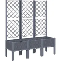 vidaXL Jardinière avec treillis bleu gris 120x40x142 cm PP