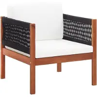 vidaXL Chaise de jardin avec coussin en acacia massif