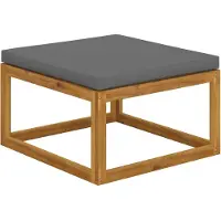 vidaXL Tabouret de pied avec coussin gris foncé en bois massif d'acacia