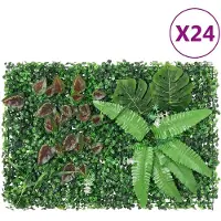 vidaXL Pare-vue en plantes artificielles 24 pcs. Vert 40x60 cm