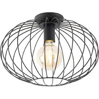 QAZQA Plafonnier intelligent noir avec WiFi G95 - Margarita