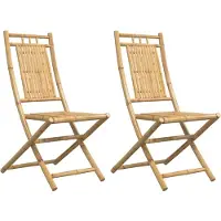 vidaXL Chaises de jardin 2 pcs. Pliable 46x66x99 cm Bambou