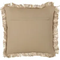 Beliani Coussin Cirsium Jute 45 X 45 Cm À Rayure Beige