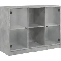 vidaXL Sideboard gris béton 102x37x75,5 cm Bois composite