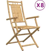 vidaXL Chaises de jardin 8 pcs. Pliable 53x66x99 cm Bambou