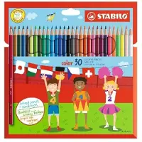 Stabilo Crayons de couleur color, hexagonaux, étui carton de 30 pièces laquées de couleur, épaisseur de (30x)