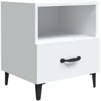 vidaXL Table de chevet Blanc Bois d'ingénierie