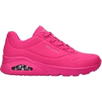 SKECHERS Baskets basses 'Uno - Night Shades' rose néon / argent