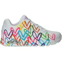 SKECHERS Baskets basses 'Uno-Highlight Love' jaune / orange foncé / rose / blanc
