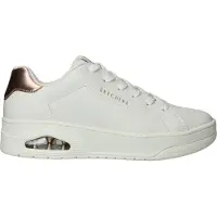 SKECHERS Baskets basses 'Uno' or rose / blanc