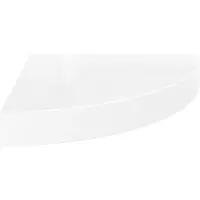 vidaXL Étagère d'angle flottante Blanc brillant 25 x 25 x 3,8 cm MDF