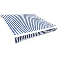 vidaXL toile de store 6x3 m leinwand blau und weiß