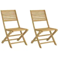 vidaXL Chaises de jardin 2 pcs. Pliable 48,5x61,5x87 cm Bois massif Acacia