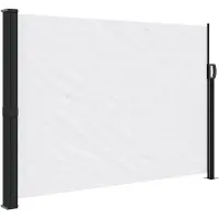 vidaXL Marquise latérale extensible Blanc 140x500 cm