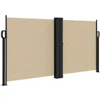 vidaXL Marquise latérale extensible Beige 120x600 cm