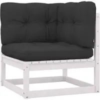 vidaXL Canapé d'angle de jardin avec coussins pin massif