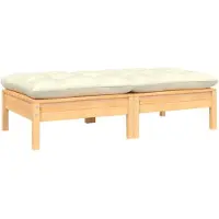 vidaXL Canapé de jardin 2 places avec coussins en pin massif crème