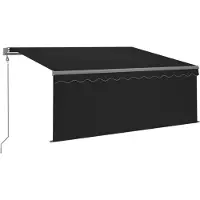 vidaXL Marquise automatique avec store LED Capteur de vent 3x2,5m Anthracite