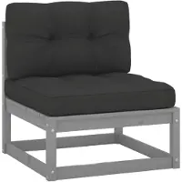 vidaXL Canapé de jardin central avec coussins Anthracite Gris Pin massif