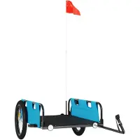 vidaXL Remorque pour vélo Bleu Tissu Oxford et fer