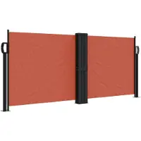 vidaXL Marquise latérale extensible rouge terre cuite 100x1000 cm